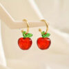 Wholesale Cross Border Hot Red Apple Resin Earrings Cute Sweet Fashion Small Elegant Earrings