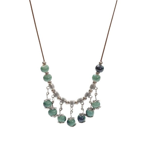oly-97d601d82a1b63867fb47feeb6fcd89a Wholesale vintage national style ceramic necklace women's long sweater chain small jewelry aessories manufacturers