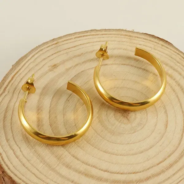 Wholesale 1 Pair Simple Style U Shape Plating Stainless Steel Earrings