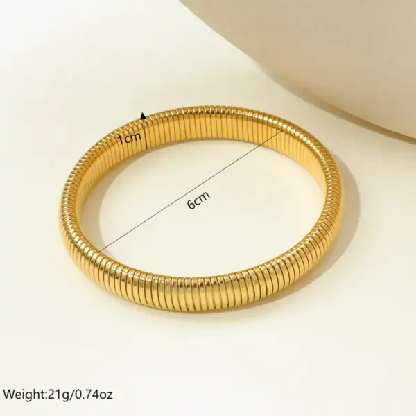 Wholesale Ion Plating (IP) Real Gold Plated Geometric 304 Stainless Steel Elegant Hip-Hop Streetwear Waterproof Non Tarnish 304 Stainless Steel Wristband