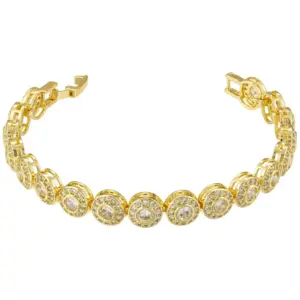 Gold 8.5mm round Diamond Bracelet
