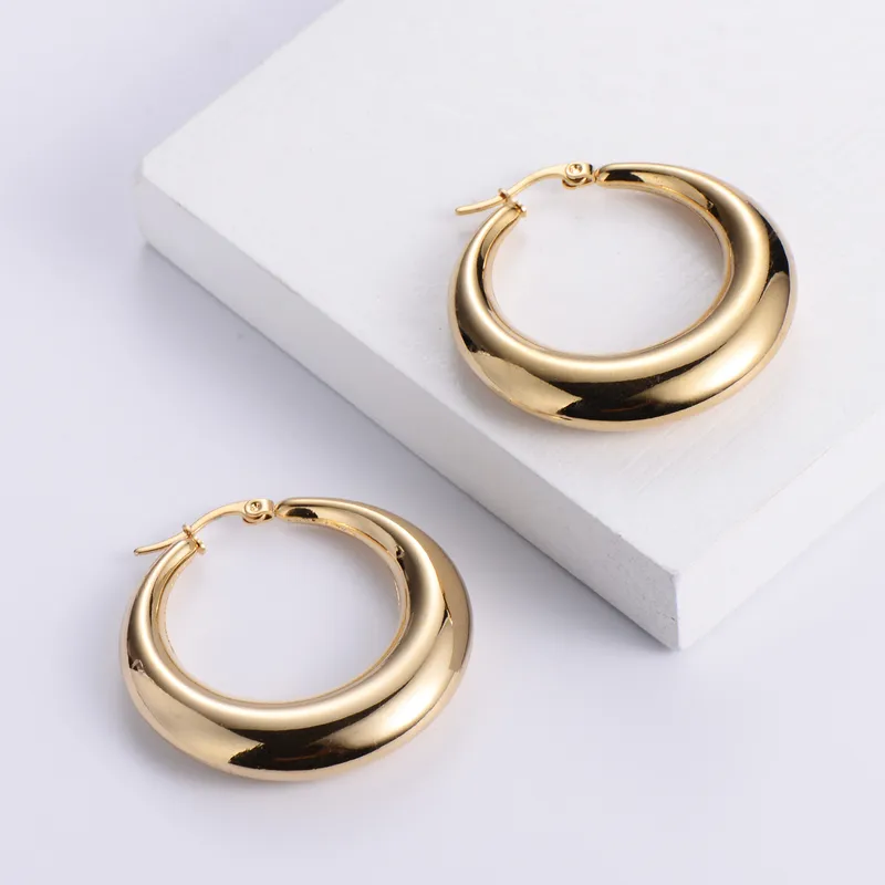 Wholesale Simple Style Geometric Plating Stainless Steel No Inlaid 18K Gold Plated Earrings