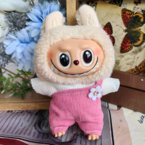 LBB-47 Pink Off-Shoulder Overalls Set / Labubu is wearable in its first, second, and third generations.