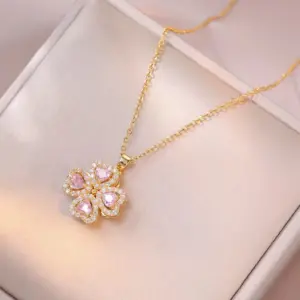 X3344 Love Pink Rotating Necklace