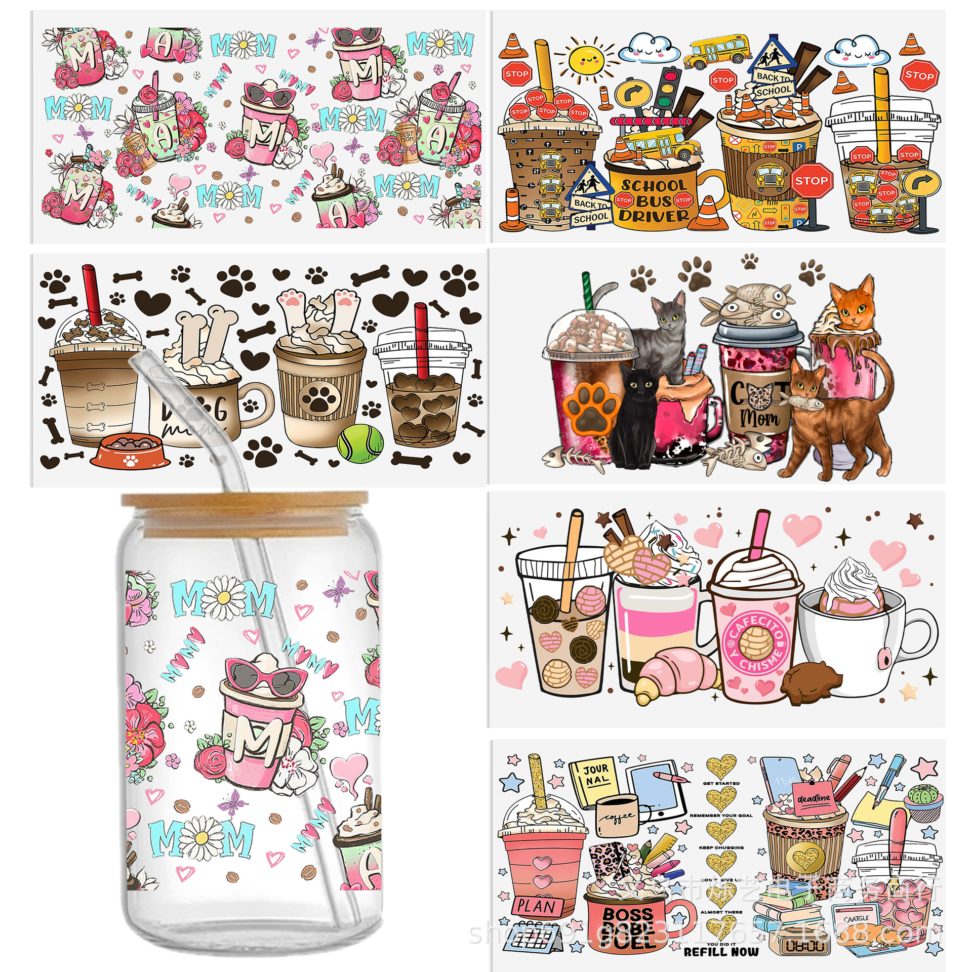 Wholesale ink series transparent crystal standard water c waterproof stickers 24 * 11cm
