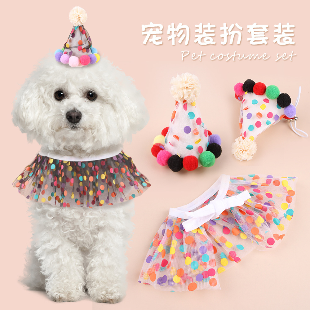 Wholesale new pet birthday suit cute wind clothing cats and dogs can wear photo clothing