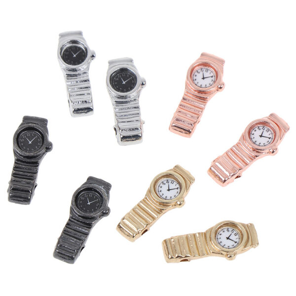 Wholesale 1:12 doll house diy hut dollhouse mini model toy metal watch watch pocket miniature