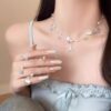 Wholesale Seaside Beach Holiday Style Shell Light Luxury Necklace Ins Niche Design Sense Accessories Woven Rope Sweet Clavicle Chain