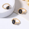 Wholesale French Retro Simple Jewelry Disc Diamond Starburst Sun Stacking Ring Set Snake-Shaped Electroplated Women's Ring