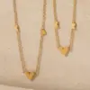 Real Gold Plated 304 Stainless Steel 316 Stainless Steel PVD Coated No Inlaid Heart Shape Waterproof Non Tarnish Modern Style Simple Style Bracelets Anklet Necklace For Women's