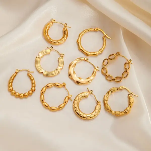 Wholesale 1 Pair Classic Style U Shape Geometric Irregular Plating Titanium Steel Earrings