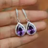 Wholesale Fashion Full Water Drop Shaped Zircon Copper Earrings Wholesale