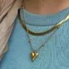 Wholesale Jewelry Modern Style Classic Style Letter Heart Shape Flower 304 Stainless Steel Plating Double Layer Necklaces Pendant Necklace