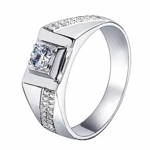 Domineering Micro-Inlaid Full Diamond Man's Ring / Adjustable Opening