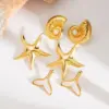 Wholesale 1 Pair Basic Tropical Simple Style Starfish Conch Mermaid Plating 304 Stainless Steel Ear Studs