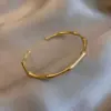 Wholesale Ins Style Solid Color Titanium Steel Copper Gold Plated Bangle In Bulk
