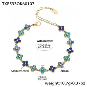 TXE533-Blue Zircon Bracelet 16.5+5cm