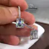 Wholesale Fashion Square Copper Inlay Zircon Drop Earrings 1 Pair