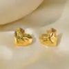 1 Pair Basic Simple Style Irregular Heart Shape Plating Titanium Steel Ear Studs