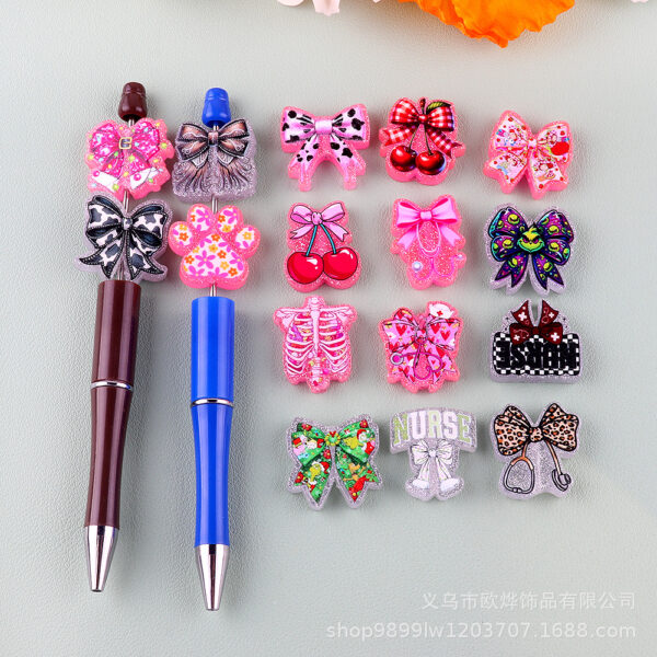 Wholesale Cartoon Bow Acrylic Beads
