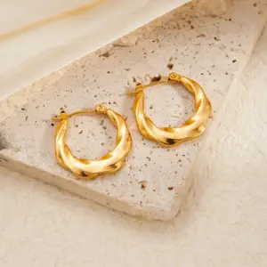 C- Shaped Twist Earrings