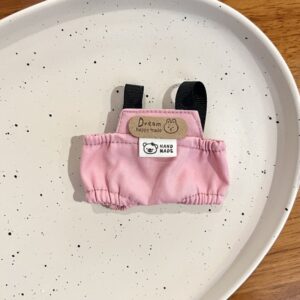 Pink bunny logo overalls