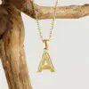 Wholesale Jewelry Fashion Letter 304 Stainless Steel 18K Gold Plated Plating Stainless Steel Necklaces