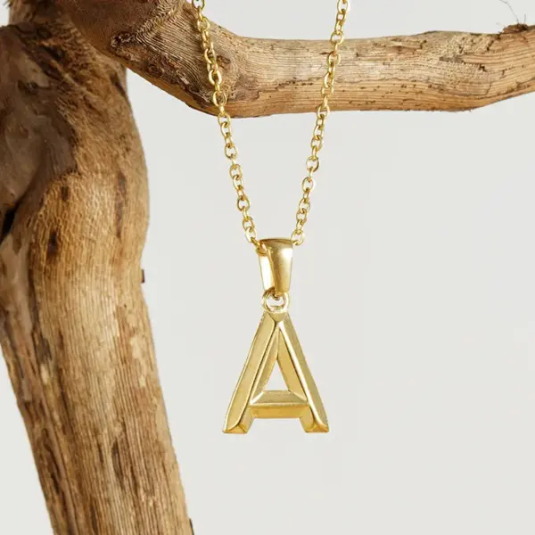 Wholesale Jewelry Fashion Letter 304 Stainless Steel 18K Gold Plated Plating Stainless Steel Necklaces