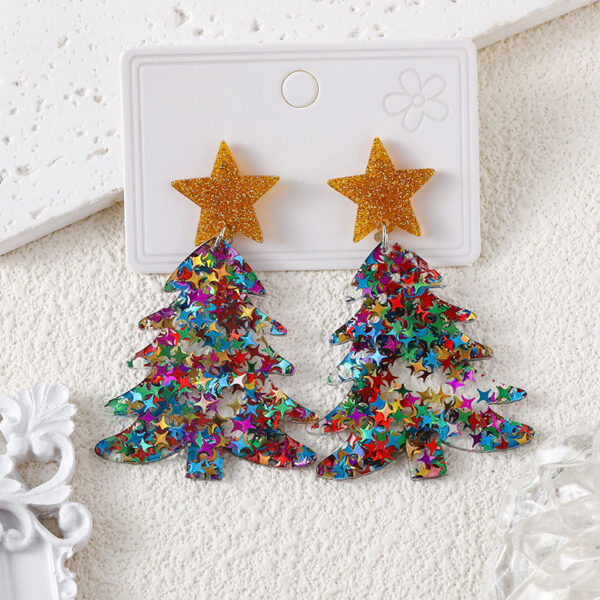 Wholesale Christmas Cute Christmas Tree Snowflake Earrings