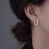 Wholesale Sparkling Earrings Women 2024 New Explosions Ear Buckle Niche Design Ear Ring Frosted Earrings