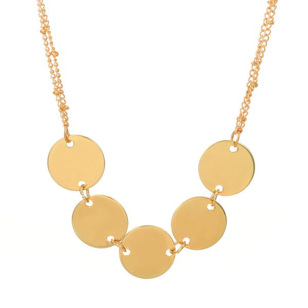 oly-9838e39ec4cd76dbd37d28ac5cda5d57 Wholesale Retro metal short disc clavicle chain