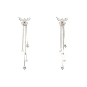 Elegant Geometric Copper Plating Artificial Pearls Rhinestones Drop Earrings 1 Pair