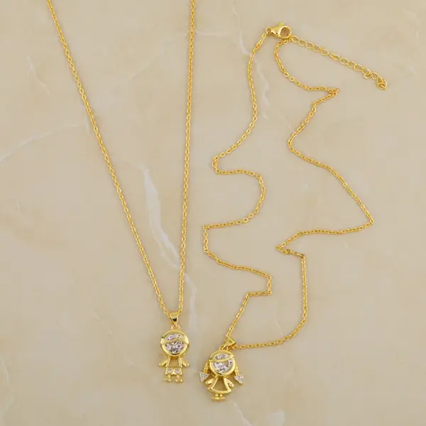 Wholesale Copper Cable Chain Plating Doll Necklace