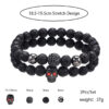Wholesale Amazon Punk Bracelet Micropaved Zircon Diamond Ball Skull Set Bracelet Men's Volcanic Stone Bead Bracelet