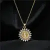 Wholesale European And American Religious Jewelry Copper Micro-inlaid Zircon Virgin Mary Pendant Necklace