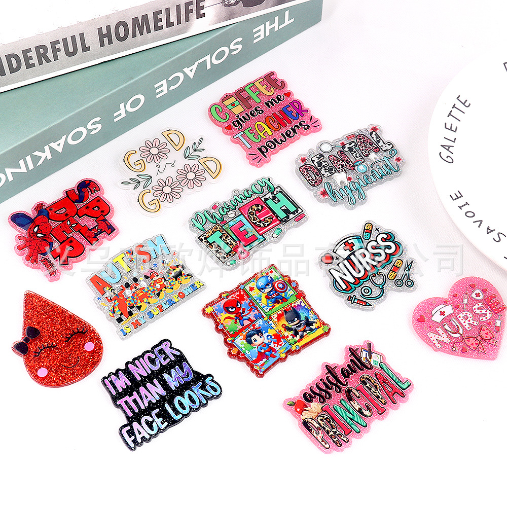 Wholesale New wder cross-border cartoon medical love cute jewelry acrylic pin cute DIY patch aessories