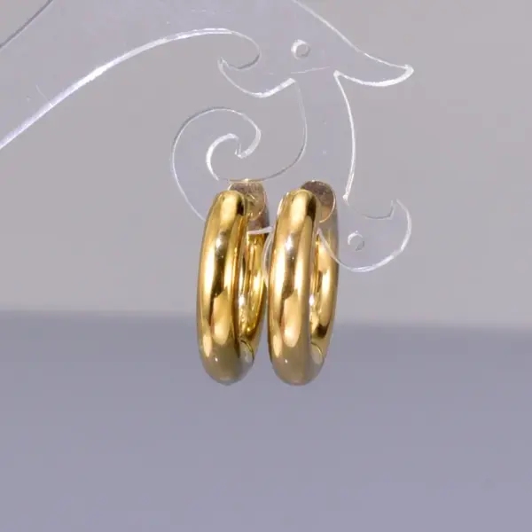 304 Stainless Steel Geometric Ion Plating (IP) 18K Real Gold Plated 18K Gold Simple Style Commute Waterproof Non Tarnish Gold Earrings
