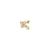 Copper Zircon Ear Cartilage Rings & Studs Cross Waterproof Non Tarnish Surgical Steel Women'S