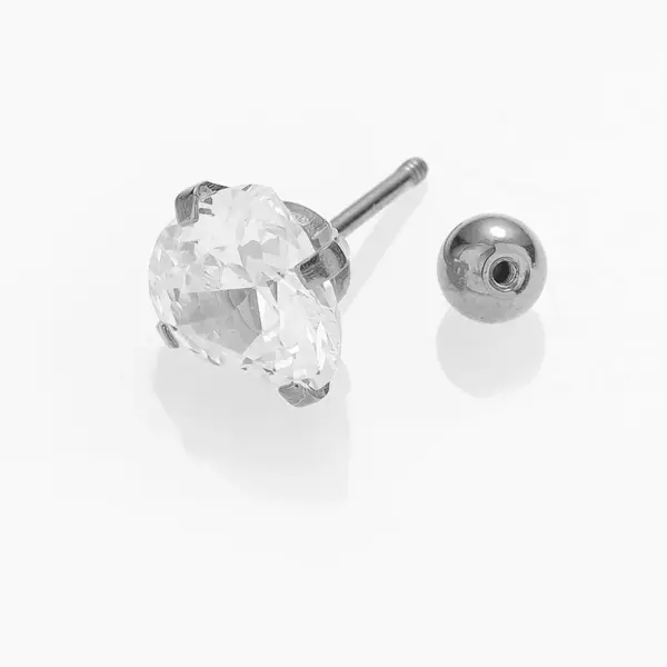 Wholesale 18K Gold Plated 316L Stainless Steel Ion Plating (IP) Zircon Round Waterproof Non Tarnish Surgical Steel Nordic Style Simple Style Classic Style Ear Studs Cartilage Earrings For Unisex