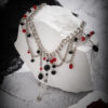 Wholesale Retro Gothic style blood dripping tassel cross multi-layer necklace