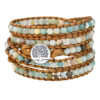 Wholesale Cross-border Amazon Stone Ball Woven Bracelet Jewelry Women's Bohemian Style 5-layer Multi-circle Winding Bracelet Europe and America