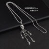 oly-985bb8a9b651aca1fc90473c44b75af7 Wholesale Cross-border Hot Halloween Skeleton Necklace Men's European and American Human Skeleton Pendant Friends Personality Trendy Cool Sweater Chain Ornaments for Women