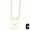 PVD Coated Real Gold Plated 18K Gold Human Heart Shape Rectangle Stainless Steel Copper Casual Simple Style Waterproof Non Tarnish Stainless Steel Pendant Necklace Long Necklace
