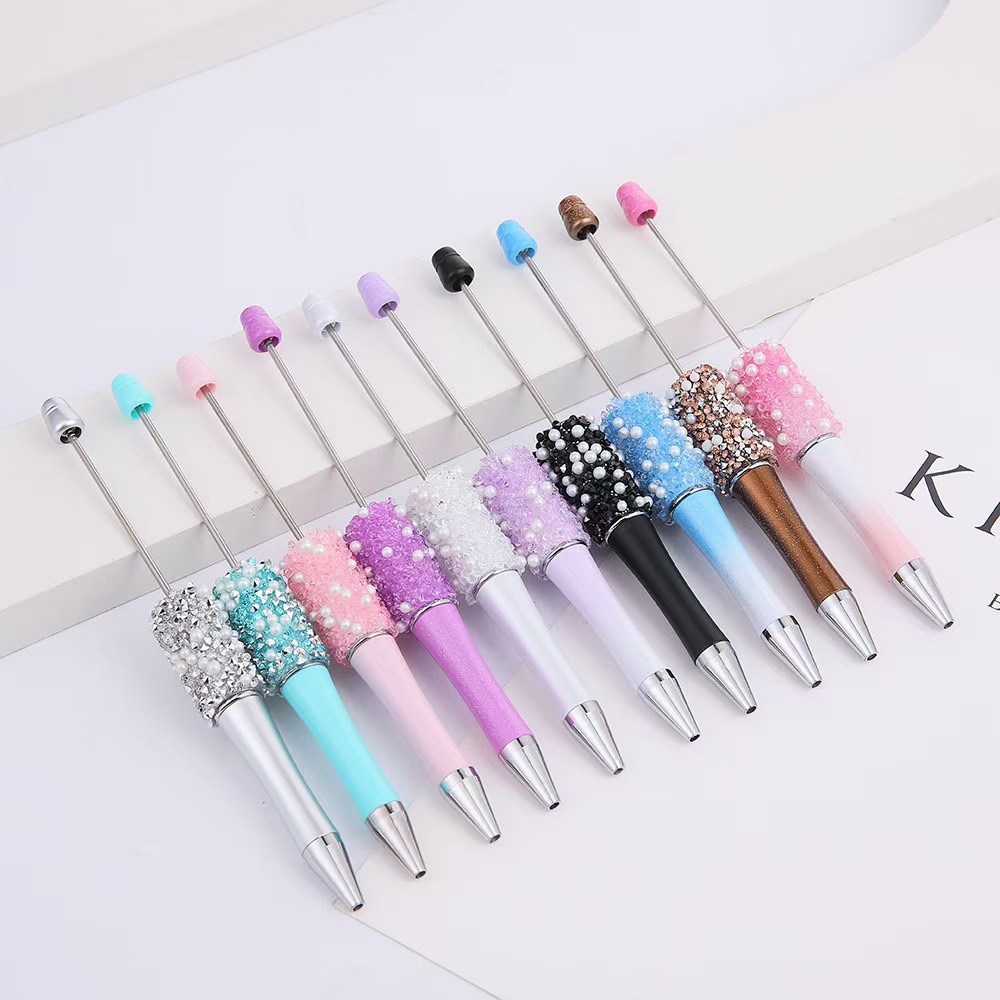 Wholesale New Pearl Sugar Beaded Pen DIY Crystal Pearl Beaded Ballint Pen Gestars Hot Blind Box Cute Pen
