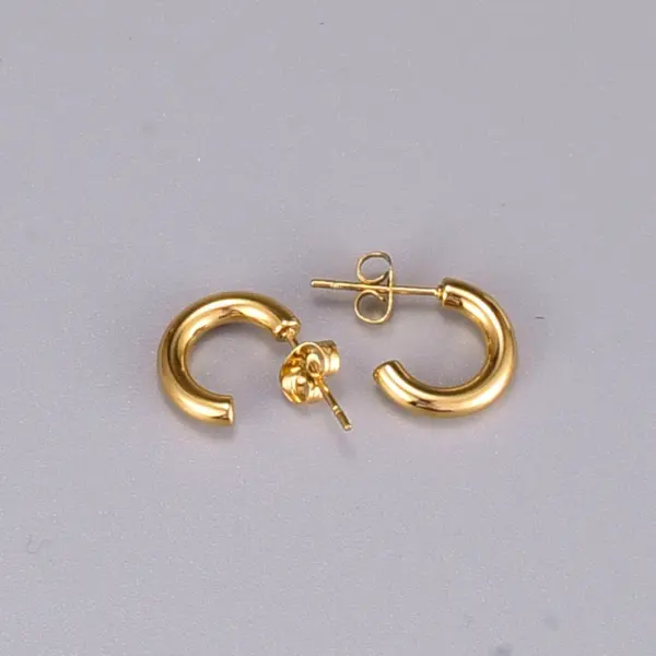PVD Coated Real Gold Plated 18K Gold Heart 304 Stainless Steel Titanium Steel Fashion Waterproof Non Tarnish Earrings