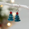 Wholesale Crystal-plated Christmas tree earrings
