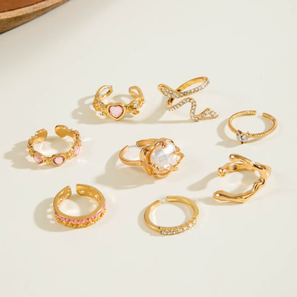 Wholesale Geometric irregular fashion ring set
