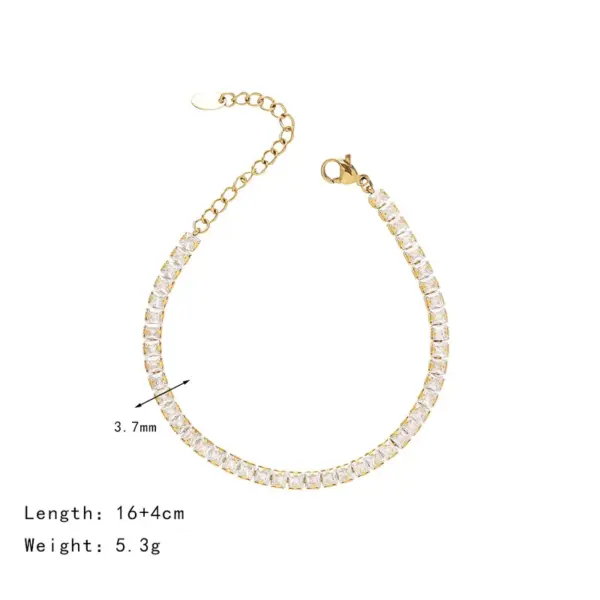 PVD Coated Real Gold Plated 18K Gold Solid Color 304 Stainless Steel Elegant Waterproof Non Tarnish 304 Stainless Steel Bracelets