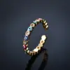 Wholesale Electroplating Golden Plated Eye Copper Fashion Enamel Rings
