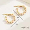 Wholesale 1 Pair Vacation Flower Plating 201 Stainless Steel Plastic 18K Gold Plated Hoop Earrings